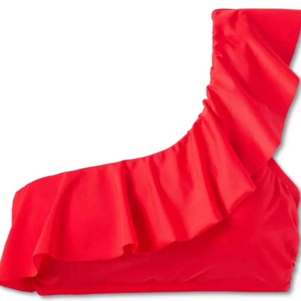 Kona Sol One Shoulder Red Bikini Top